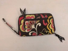 Vera Bradley Brown Floral Zip Around Wristlet Wallet-EUC Fast Shipping