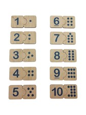Wooden Number Puzzle, Montessori Toy, Counting and Matching, Preschool Math
