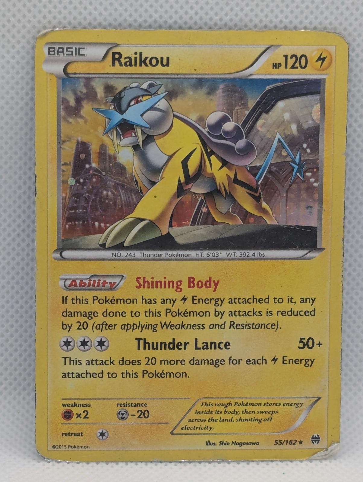RAIKOU 55/162 HOLO R BREAKTHROUGH POKEMON HOLO DMG RAIKOU