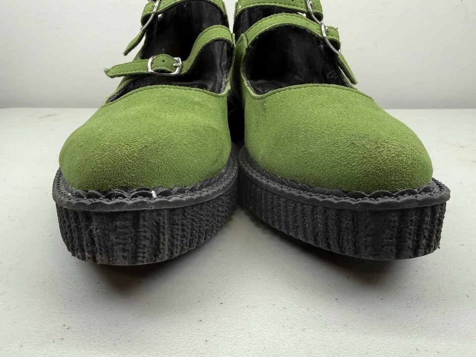 TUK нефритовый зеленый замши кожаные сандалии 3 ремни женщин 8 39 Monk туфли - Изображение 4 из 4