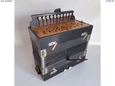 Vintage 10 Button/One Row Accordion Black - Fair Condition