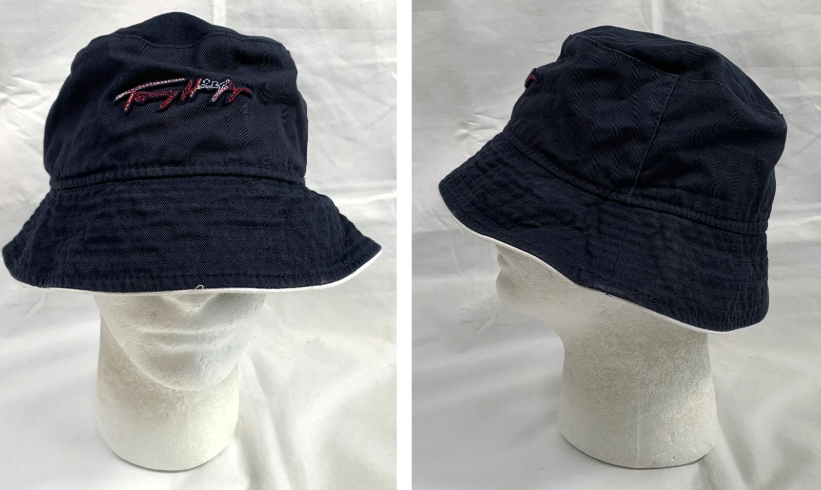 Tommy Hilfiger Bucket Hat Mens Womens OSFA Cotton Blue Raised Logo