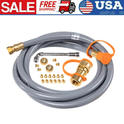 Easy-Install Natural Gas Conversion Kit 10 ft Hose 3/8'' Quick Connect Fitting