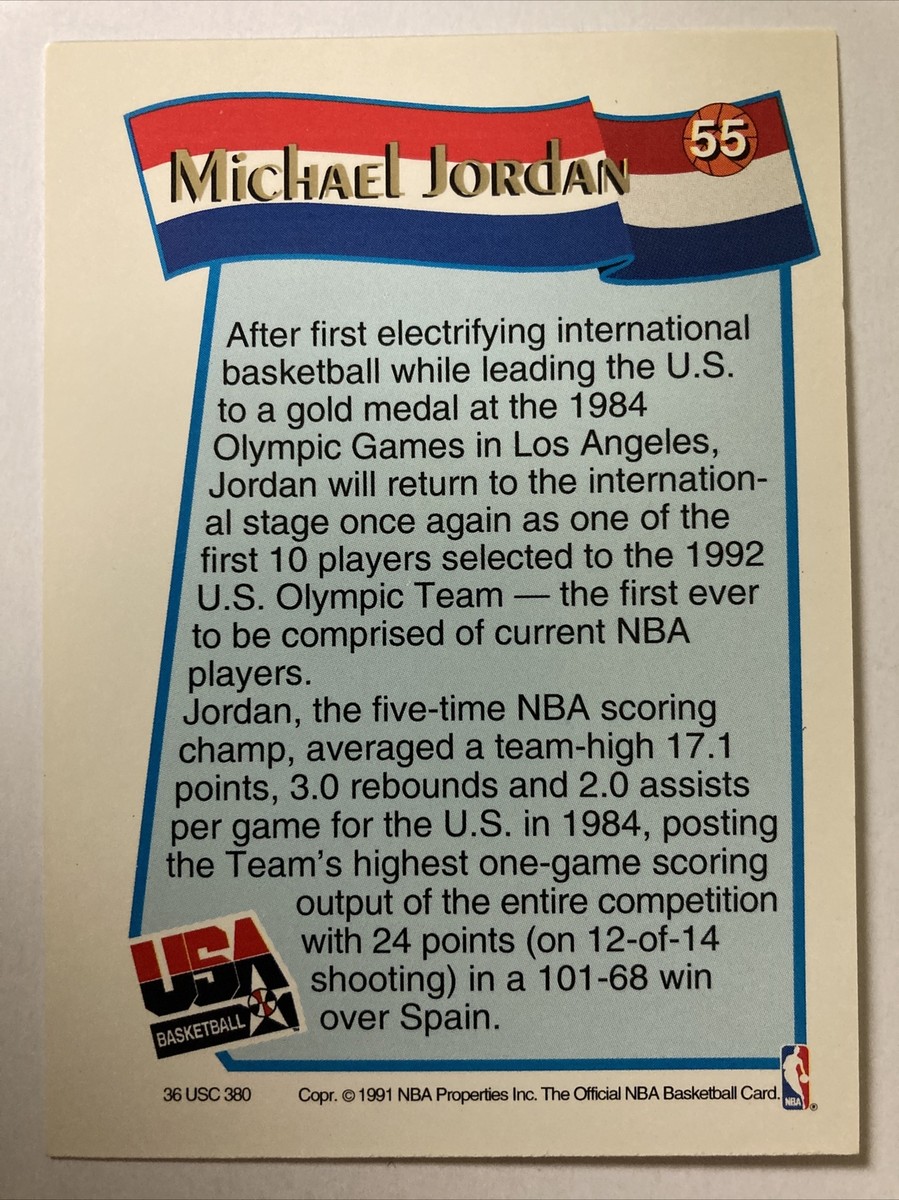 Michael Jordan 1991 NBA HOOPS 1992 USA Basketball Team #55 (203