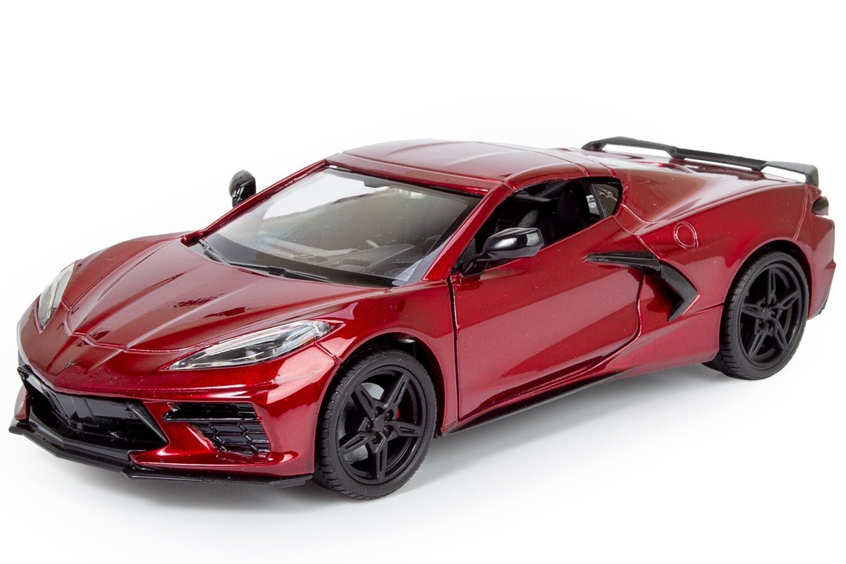Chevrolet 1/24スケールモデル レッド Majorette 1/24 Red Chevrolet Corvette Coupe & Revell Black