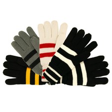 Soft Knit Men's Striped Winter Insulated Gloves - Different Colors Available