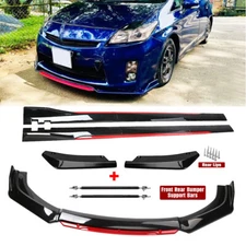 For Toyota Prius Prime Front Bumper Lip Spoiler Splitter Side Skirt Glossy Black