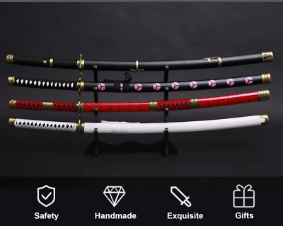 4PC SET]Roronoa Zoro Swords Steel Katana Ichimonji/Kitetsu/Shusui