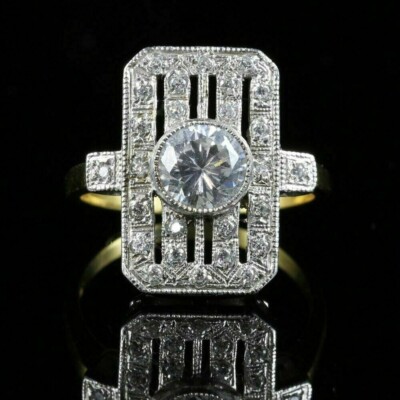 3.8Ct Art Deco Style Round Lab Created Diamond Filigree Wedding 14K Gold FN Ring