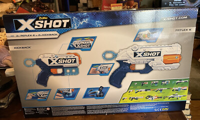 2019 ZURU X-Shot (2x Reflex 6 & 2x Kickback) Includes - 3 Cans