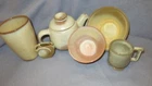 Vintage Frankoma Pottery 7 Piece Plainsman Mayan Lazy Bones Westwind Desert Gold