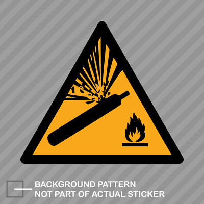 W029 Pressurized Cylinder Sticker Decal Vinyl iso 7010 iso 3864 hazard safety