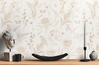 Vliestapete Blumen VöGel BläTter Schmetterlinge Creme Braun 39429-1 (4,67€/1Qm)