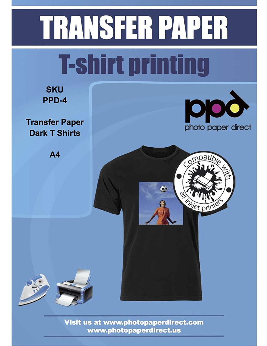 PPD Inkjet T Shirt Transfer Paper A4 for Dark Fabric x 10 Sheets PPD-4-10 |  eBay UK