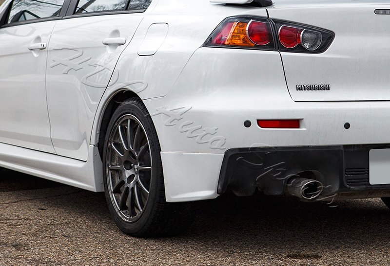 For 08-15 Lancer Evolution EVO X Black Rear Bumper Lip Aprons
