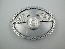 vintage von dutch flying eyeball biker belt buckle