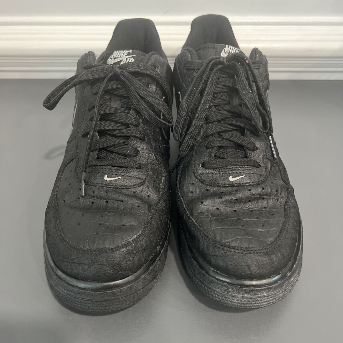 Size 12 - Nike Air Force 1 '07 LV8 Low Black Croc for sale Size 12 - Nike Air Force 1 '07 LV8 Low Black Croc for sale