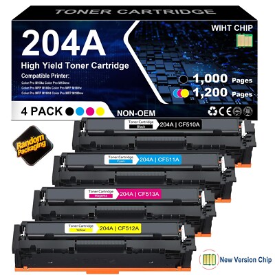 4PK 204A CF510A - CF513A Toner for HP Color LaserJet Pro M154nw MFP M180nw M181
