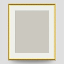 THIN GOLD 12x10 PHOTO FRAME incl SOFT WHITE Mount for 10x8 PICTURE CRAFT PRINT