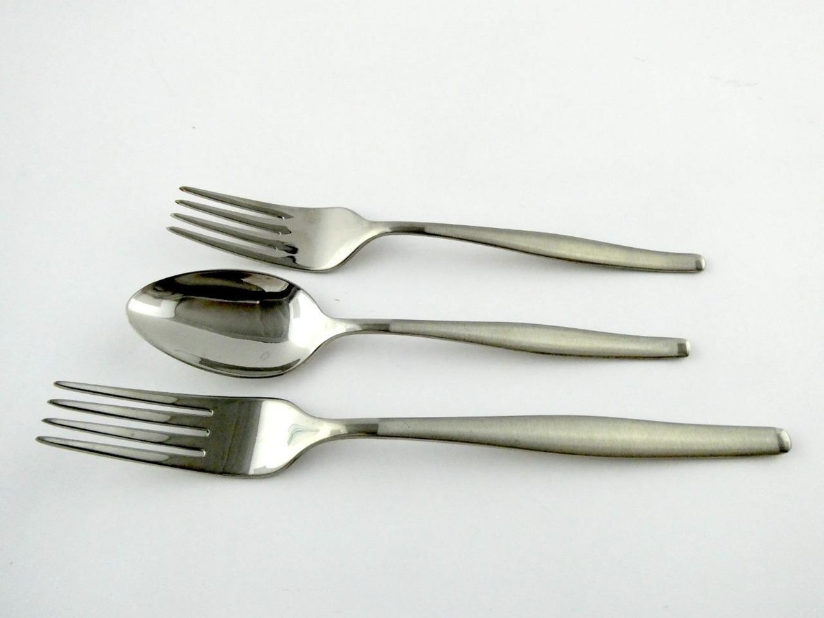 Gorham Autumn Mist Stainless Flatware Pieces Fork Salad Fork  Teaspoon