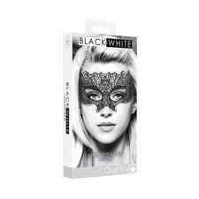 Shots Ouch Black White Lace Eye Mask Black