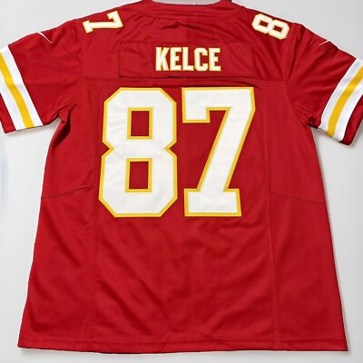 Large Travis Kelce #87 Vapor FUSE Jersey Red Elite Quality Kansas
