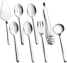 Large Hostess Serving Utensils Set, 18/10 Stainless Steel Heavy Duty 10-inch 