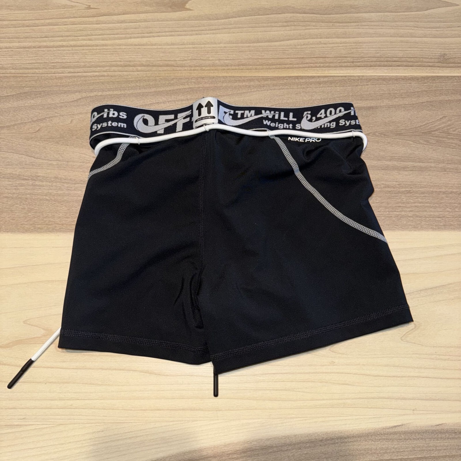 OFF WHITE X NIKE Pantaloncini da corsa Nike x Off White NRG RU neri bianchi professionali nuovi senza etichette donna small S