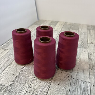 New Us Thread 6000 Yards 70/2 Polyester Thread Cones - Purple Haze -Set Of 4