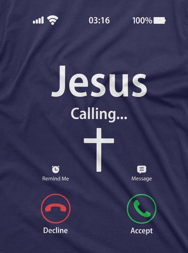 Camiseta Jesús Llamando Aceptar Declive Teléfono Menú Iglesia Regalos Cristianos Camiseta - Imagen 2 de 8