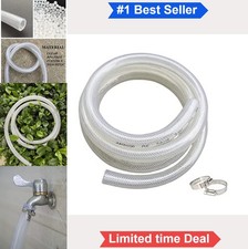 Braided Clear PVC Tubing 10 Ft 3/4 Inch ID 1 Inch OD Heavy Duty Reinforced