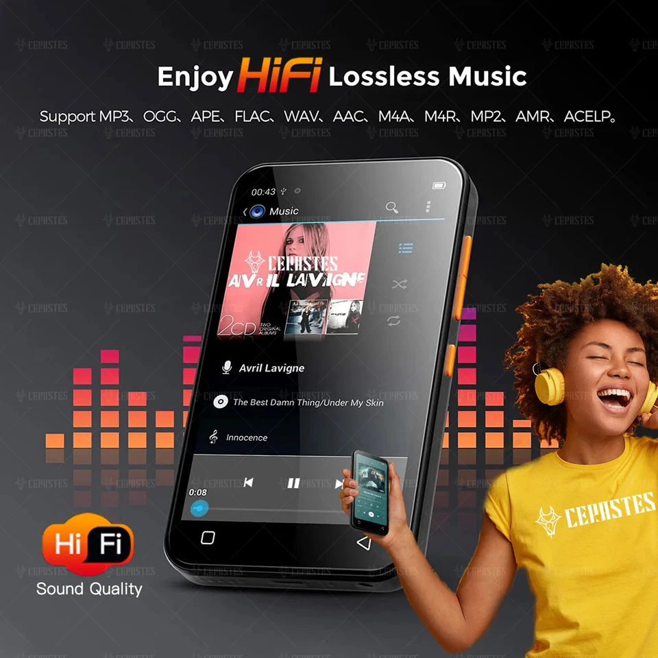 MP3 Player Bluetooth Portable WiFi MP4 Player MP5 HiFi Sound Music Touch Screen - Image 2 of 4