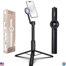 Magnetic Tripod for iPhone, 64” Selfie Stick with Remote for Video Recording
