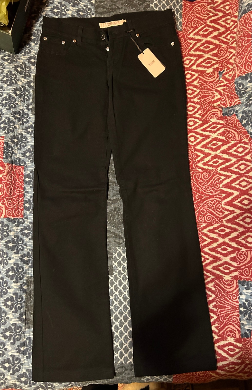 New R.E.D Valentino Straight Leg Button Fly Black Jeans 28 27 26 PRICED TO SELL