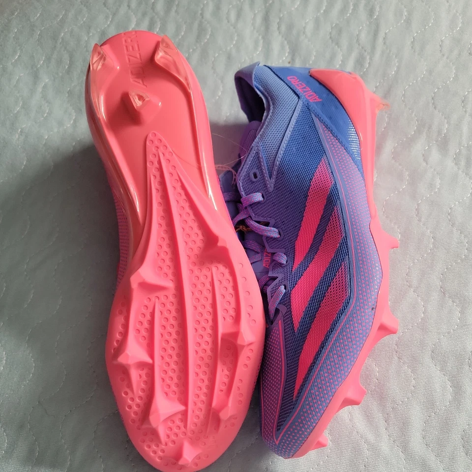 Men Adidas Adizero Football Electric Snack Attack Pink Blue Cleat IE4406 Sz 12.5 - Image 2 of 4