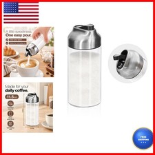 Aelga 12 OZ Glass Sugar Dispenser with Weighted Pour Spout, 2 Pack