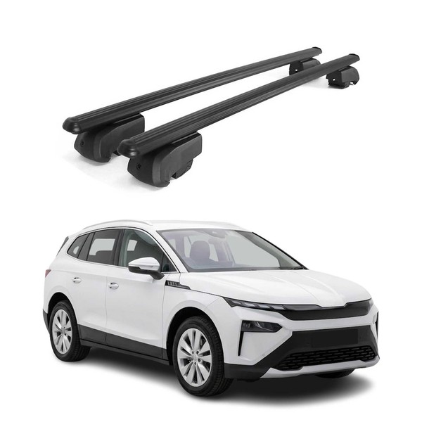 DachträGer GrundtäGer FüR Skoda Elroq 2024-2026 75Kg Aluminium Schwarz 2 Tlg-image