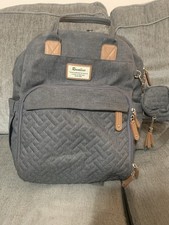 Ruvalino Baby Large Travel Diaper Bag Backpack Gray Zippered Compartments  More