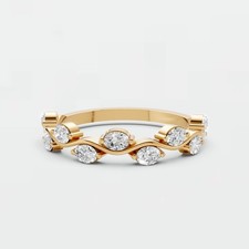 Modern Stackable 0.49CT Lab Grown Diamond Wave Wedding Band Gift For Anniversary