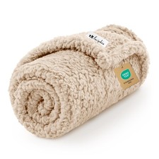 Luciphia Premium Fleece Dog Puppy Blanket Soft Pet Sherpa 30x20 inches, Beige