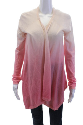 Christopher Fischer Women Cardigan Beige Cashmere Button Long Sleeve Size M