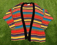 Vtg Emanuel Ungaro 80s 90s Made In Italy Stripped Colorful Cardigan - Size SMALL