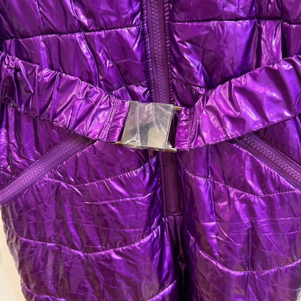 Traje de nieve violeta para mujer Traje de esquí aislado de una pieza, snowboard – Talla grande Foto 3 de 4