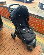 Joie Litetrax Black Pushchair Single Folding From Birth Rubber Tyres
