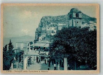 14101142 - Capri Gasthaus Terazzo della Funicolare e Vesuv Neapel (Napoli) 1939