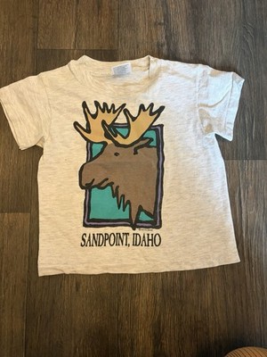 Vintage 90s Artforms Sandpoint, Idaho Moose Kids Graphic T-Shirt Size XS (4-5)