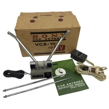 Sony VCA-1H Car TV Antenna Kit w/ Manual, Box, Controller Tested Missing Coupler