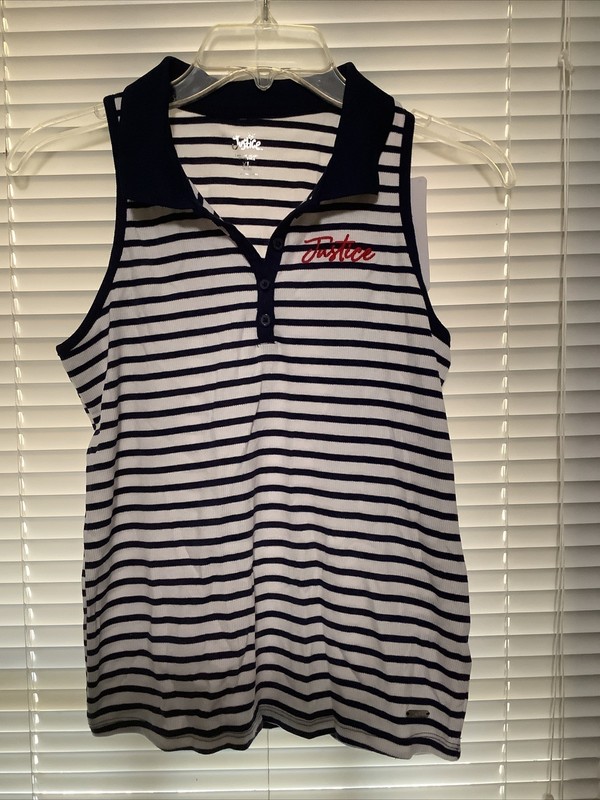 Justice, Girls, Sleeveless Collared Shirt. SizeXL (16/18),Nwts.