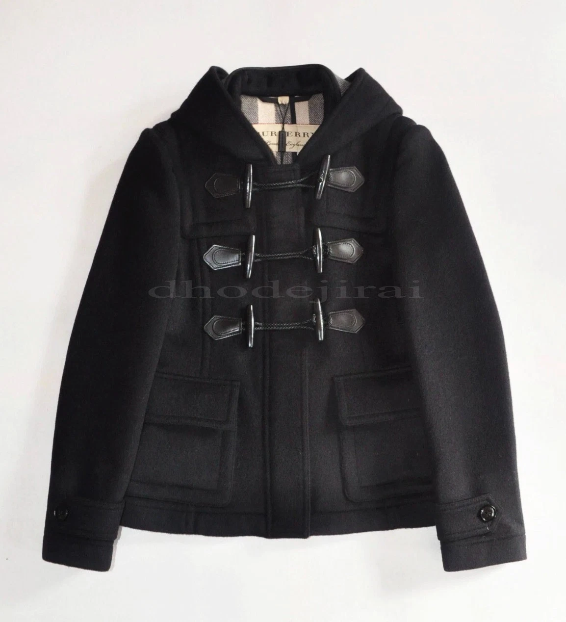 Burberry — $1850 Authen BNWT BURBERRY Short Blackwell Hood Duffle Coat Womens AU4/US2 Black