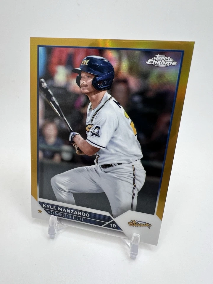 2023 Topps Pro Debut Chrome Kyle Manzardo #PDC-117 (2 TOTAL) Gold /50 + Aqua /75 - Image 3 of 4